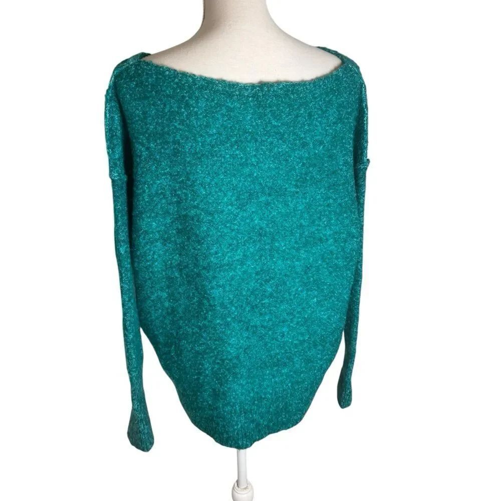 Free People Moira Oversized Sweater in Turquoise XS - Picture 3 of 6